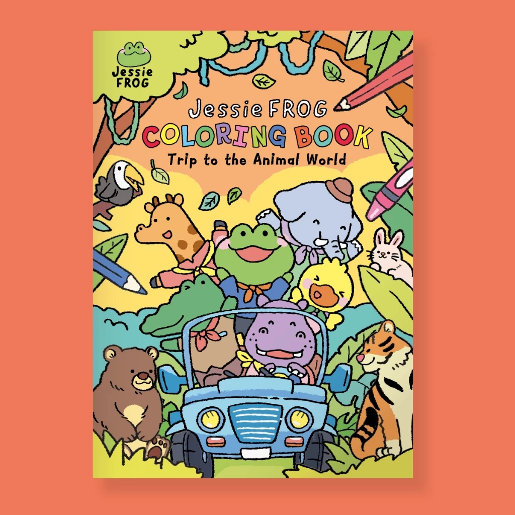 สมุดภาพระบายสี ขนาด A4 ลาย Jessie Frog : Trip to the Animal World