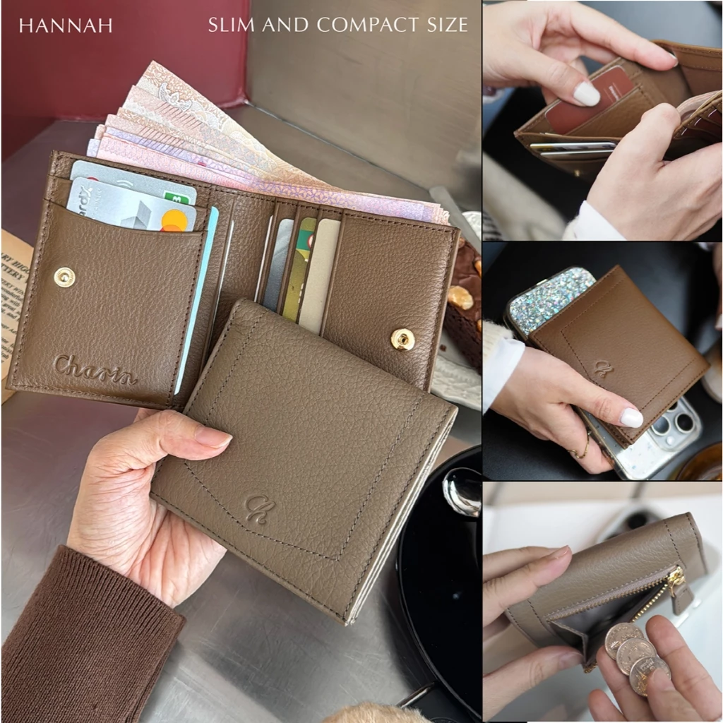 บางเฉียบแต่จุเกินตัวประหยัดที่ในใบสะพาย Hannah (Flash Sale แพคเกจถุงผ้า)Slim&Compact หนังวัวบางจุนุ่ม Charin bag