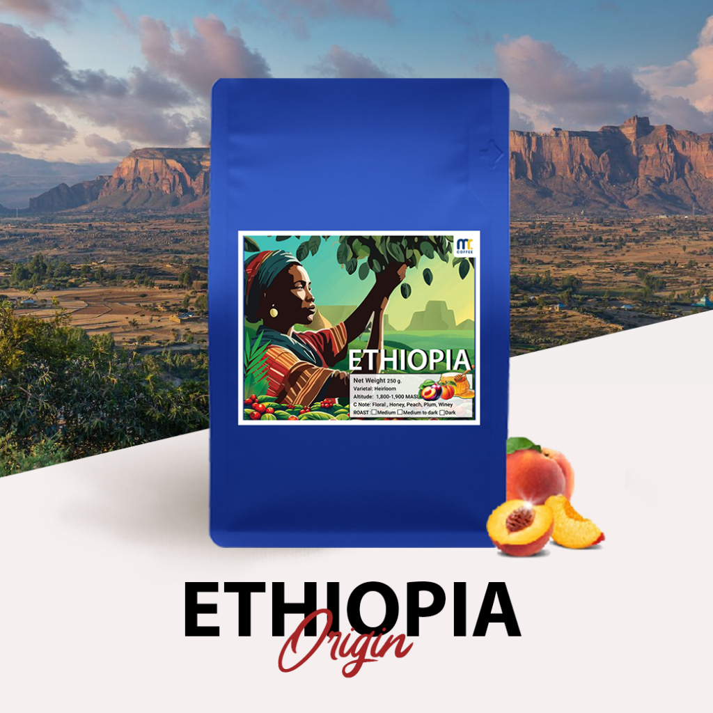 Mr.coffee Ethiopia Origin เมล็ดกาแฟเอธิโอเปีย ขนาด 250 กรัม