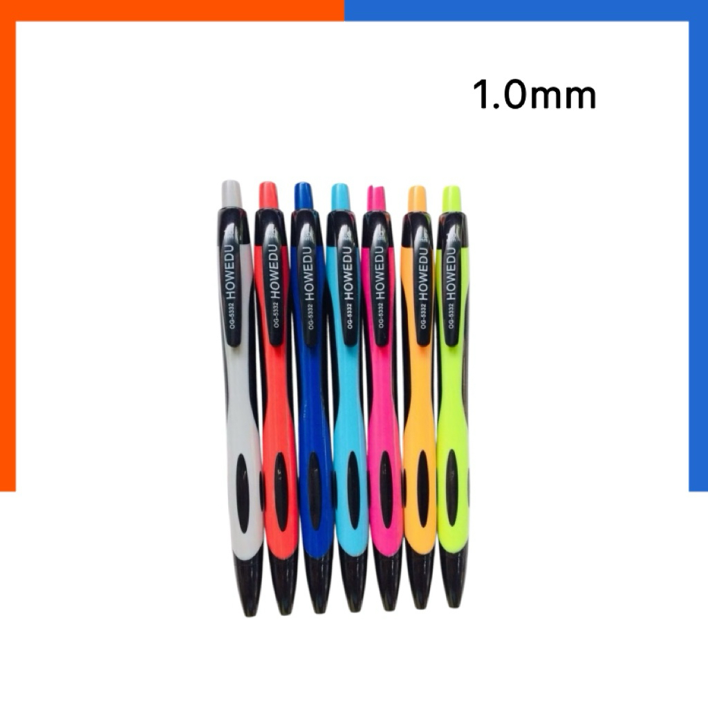ปากกา ปากกาลูกลื่น OG-5332 ขนาด 1.0 mm หมึกน้ำเงิน แพค 1 ด้าม/5 ด้าม EDU HOW แบบกด เขียนลื่น เอ็ดดู 