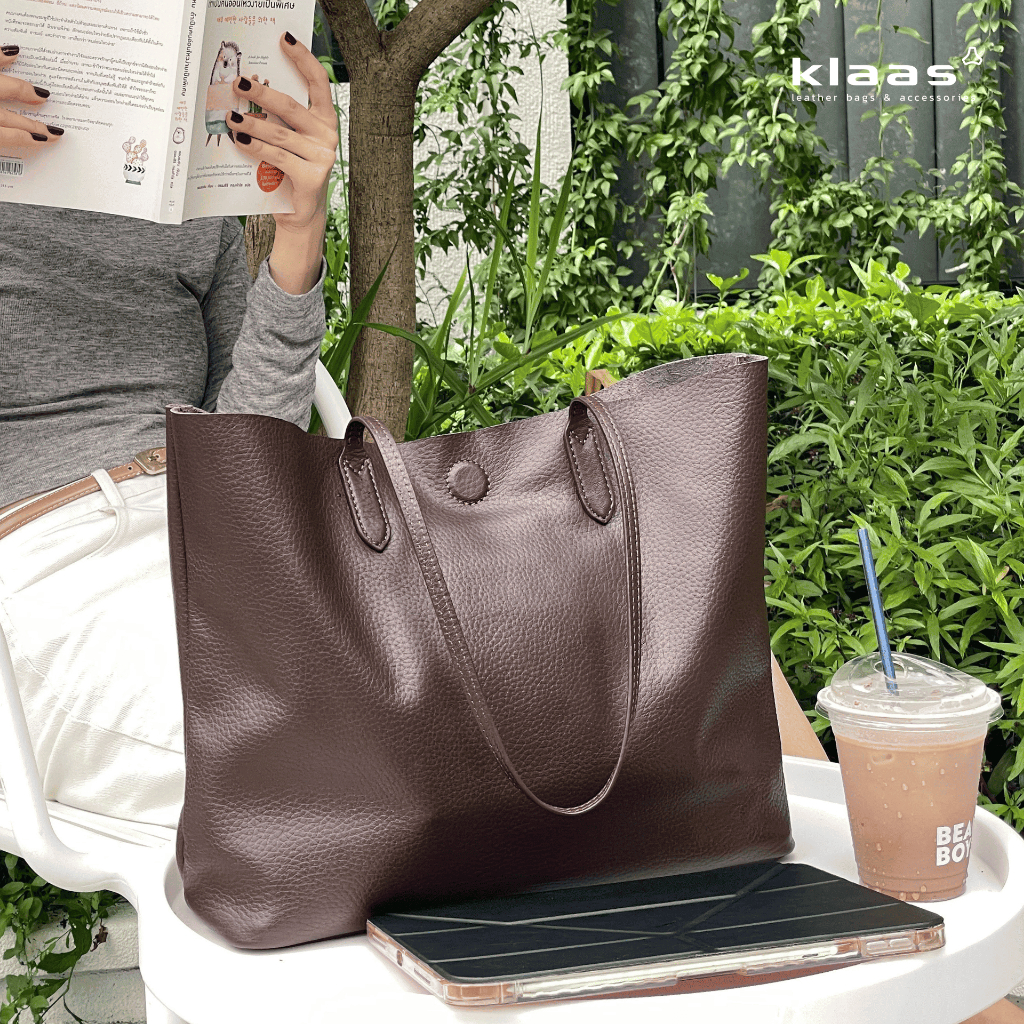 02-300 lady tote bag กระเป๋าสะพายหนังแท้ ยี่ห้อ klaas ของแท้