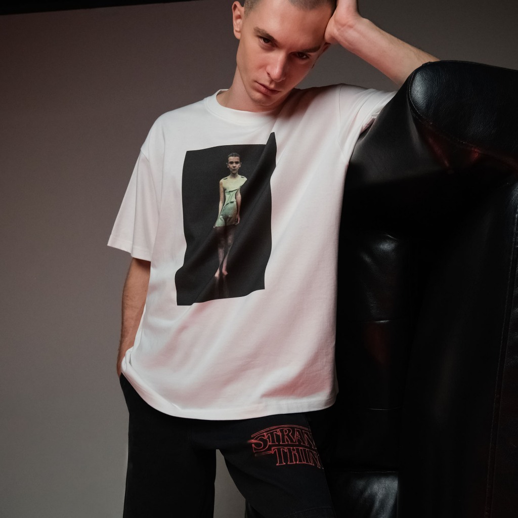 era-won เสื้อยืดเอราวอนแขนสั้น T-Shirt Oversize สกรีน stranger things สี White Eleven