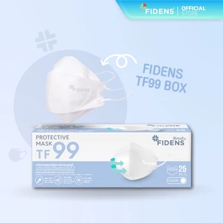 FIDENS MASK TF99 PROTECTIVE MASK (3PLY) ฟิเดนส์ หน้ากากอนามัยทางการแพทย์ 3 มิติ 1กล่อง25ชิ้น สีขาว #2196