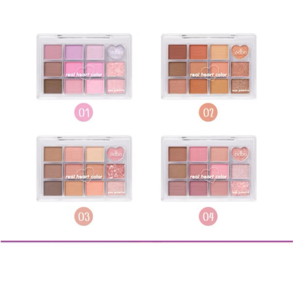 (แท้) Odbo real heart color eye palette โอดีบีโอ เรียล ฮาร์ท คัลเลอร์ อาย พาเลท #OD2019