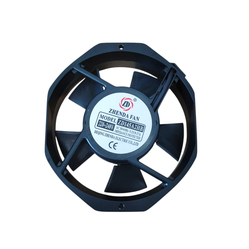 ZD145A2HB FAN พัดลมกลมตัดข้าง 6.88นิ้ว ขนาด:172x151x43mm.แบบปลั๊กเสียบตัวผู้ 220VAC 50/60Hz 0.21/0.1