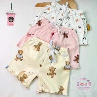 CHE กางเกงขาสั้นถักริม เด็กหญิง S-XL พร้อมส่งในไทย
