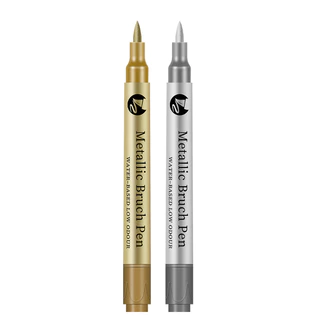 ปากกาเมทัลลิค ปากกามาร์คเกอร์ หัว 1.5mm สีเมทัลลิคทองและเงิน สำหรับงาน DIY วาดภาพ / สีน้ำมัน / เขีบยการ์ด / ตกแต่งสวยงาม