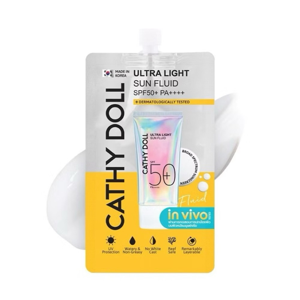 Cathy Doll เคที่ดอลล์ ครีมกันแดด อัลตร้า ไลท์ ซัน ฟลูอิด SPF50+ PA++++ 7มล