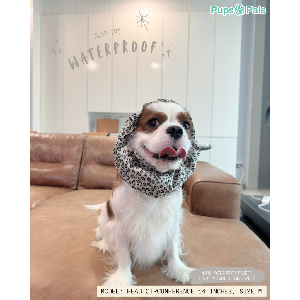 Pups & Pals 100% Waterproof Pet Snood (ผ้ากันน้ำ) คลุมกันเลอะสำหรับสุนัขและแมว