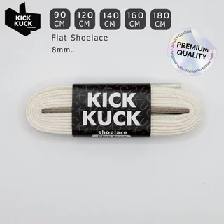 (หนา2ชั้น พรีเมี่ยม ) KICKKUCK (คิกคัก) เชือกรองเท้าสีขาวนม (offfwhite) (แบน)FLAT 90,120.140 ,160,180 cm.