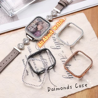 พร้อมส่ง จากไทย เคสเพชร เคส PC ประดับเพชร 1 แถว ไม่มีหน้าจอ ใช้ได้กับ Smart Watch 10 9 8 7 6 5 4 Se และ H15mini Hello