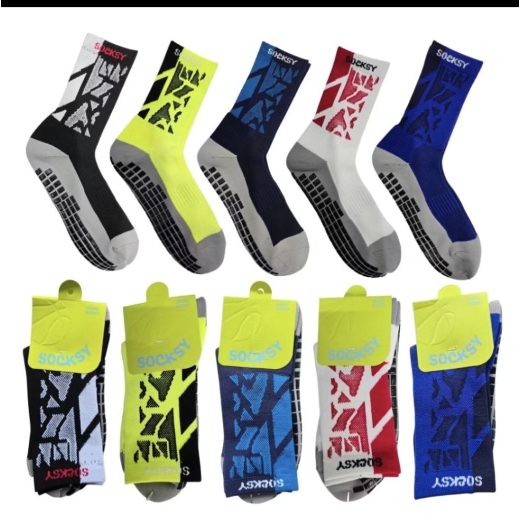 ถุงเท้าฟุตบอลกันลื่นsocksyลายพราง