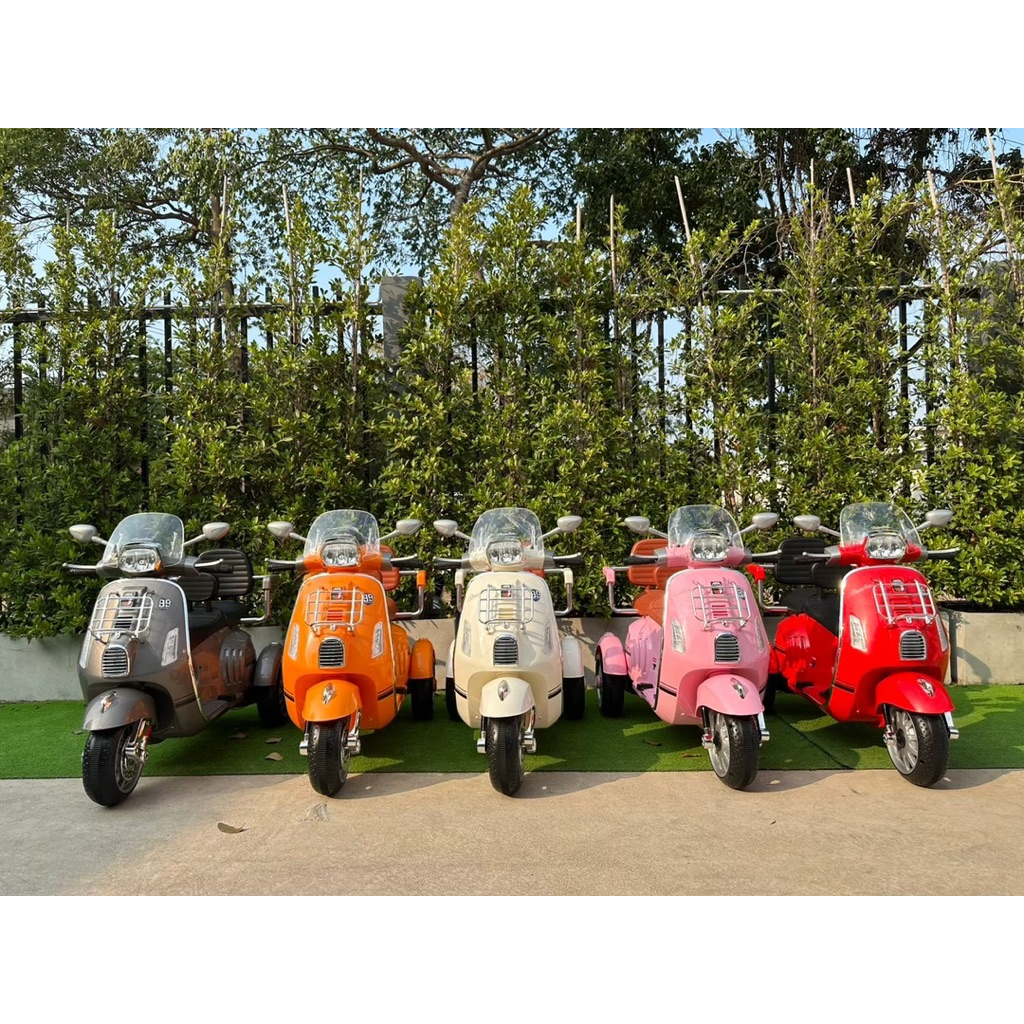 ⭐️คันใหญ่3-8ขวบ⭐️  รถแบตเตอรี่เด็กนั่ง รถไฟฟ้าเด็ก รถเด็กนั่ง ทรงเวสป้ามีเบาะซ้อน 2มอเตอร์แรงส์ no.4087 - รูปที่ 2