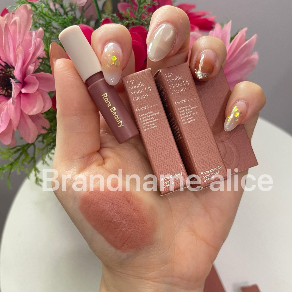 แท้💯 ลิป Rare beauty lip souffle matte lip cream 0.96ml สี courage, fearless