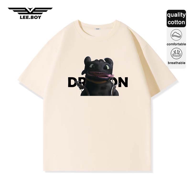 เสื้อยืด ผ้านุ่มใส่สบาย ระบายอากาศได้ How To Train Your Dragon เสื้อยืดผู้ชาย พิมพ์ฮิปฮอป (ส่งเร็ว จัดส่งจากไทย)