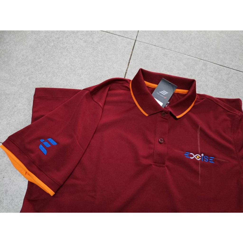 เสื้อโปโลEXCISE  สรรพสามิตปักแขน ผ้าcool ชายมีกระเป๋า หญิงไม่มีกระเป๋า