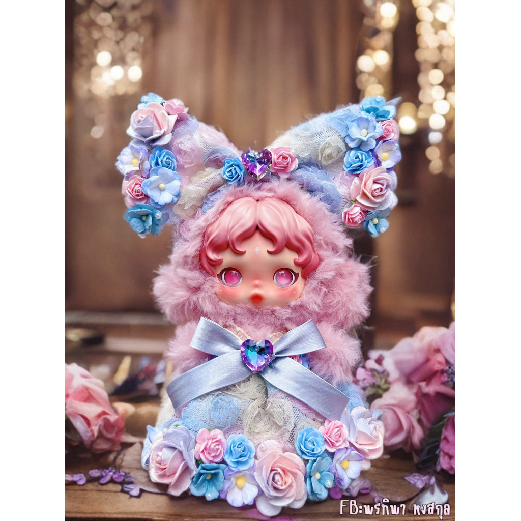ชุดตุ๊กตา ชุดSkullpanda โบว์ดอกไม้