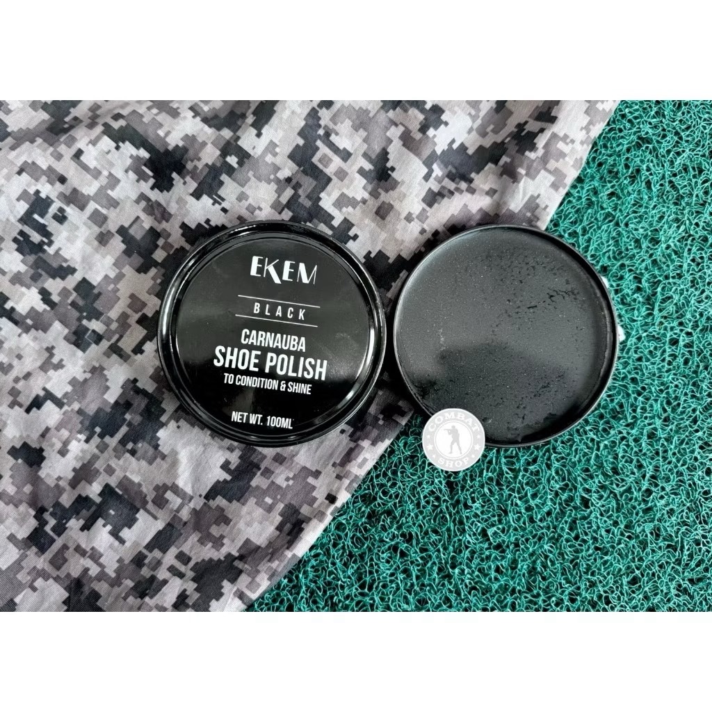ครีมขัดรองเท้า ยี่ห้อ EKEM สีดำ ขนาด100ML ครีมขัดรองเท้าทหาร กีวีขัดรองเท้า