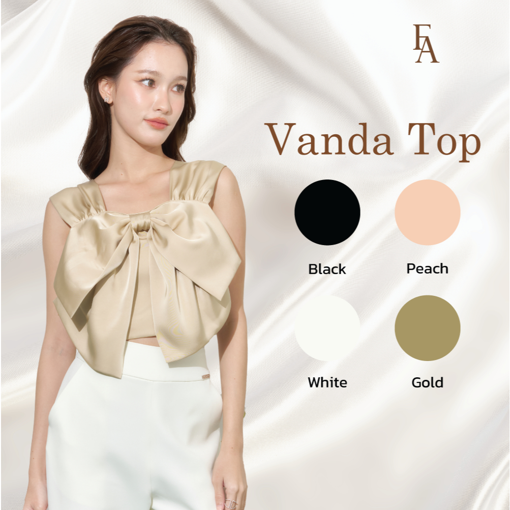 [ส่งฟรี] Friday Attire เสื้อครอปโบว์ (FT-023)