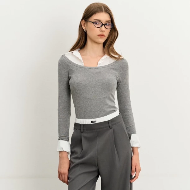 Withit Double Layers Pants With Black Label กางเกงทำงานขอบ 2 ชั้น - BTW36625