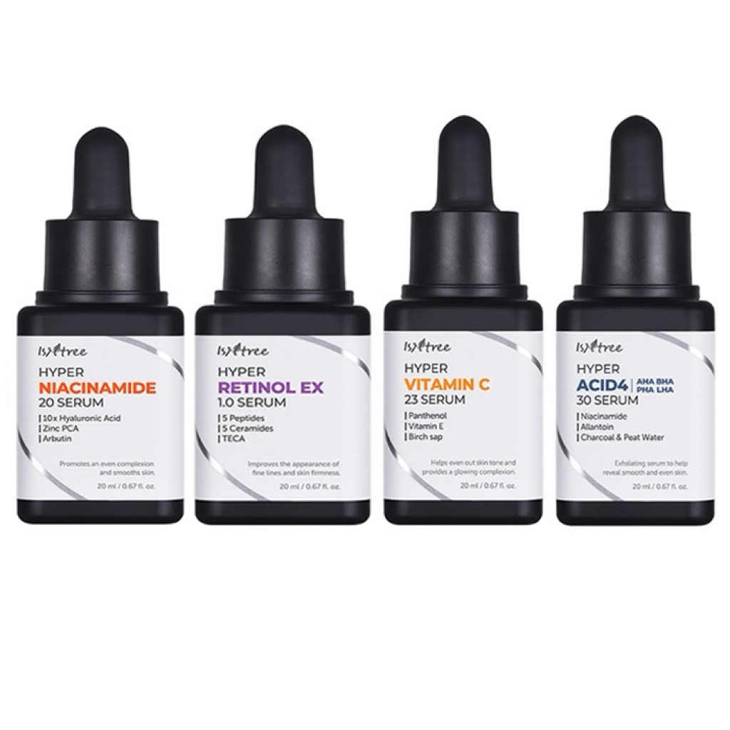 ISNTREE Hyper Vitamin C, Niacinamide 20, Retinol EX 1.0, Acid 4 20ml