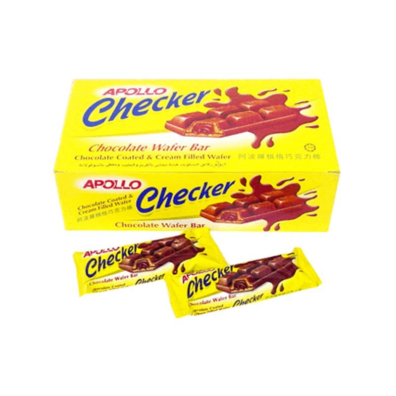 เวเฟอร์เคลือบช็อกโกแลต(Apollo checker) 1 กล่อง บรรจุ 24 ชิ้น
