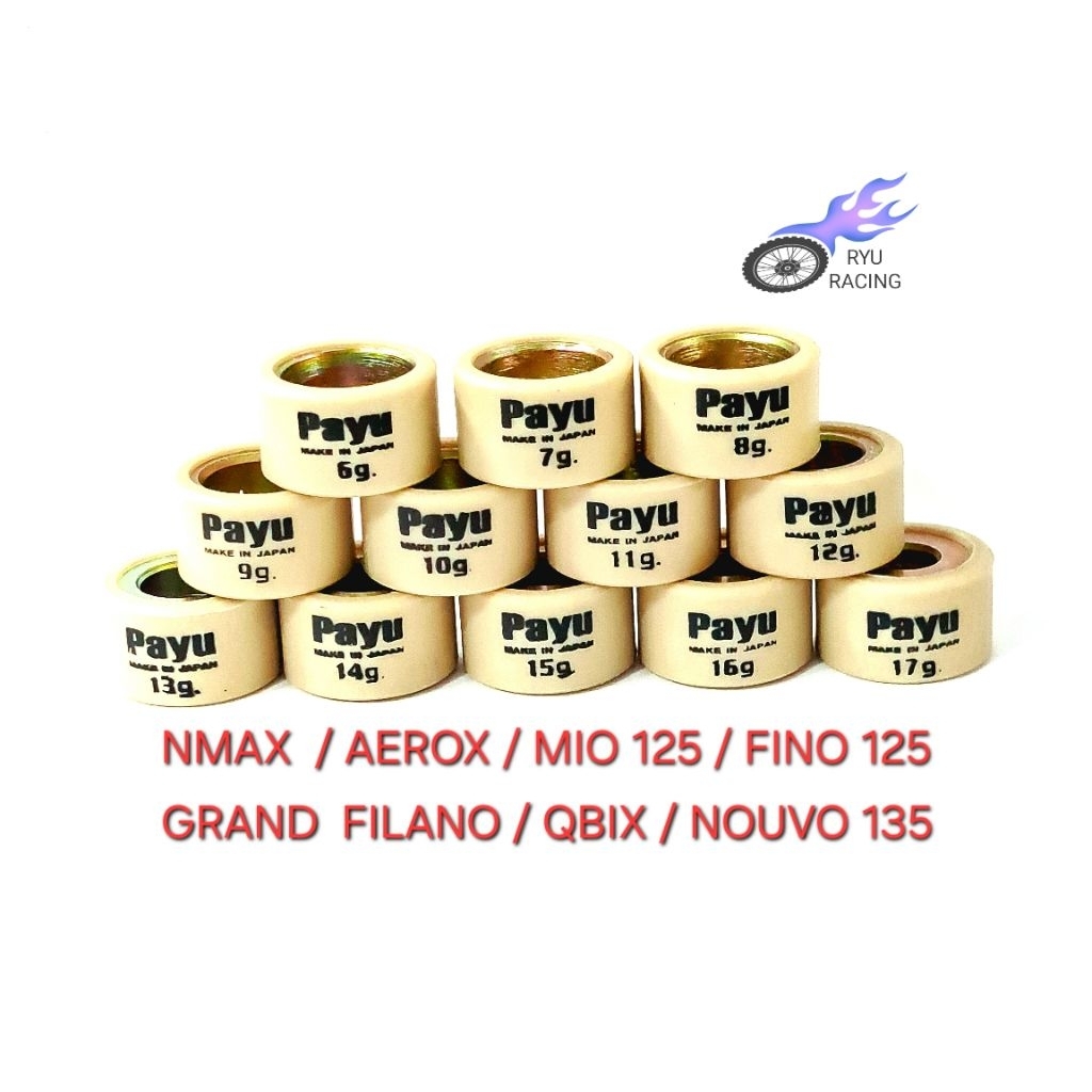เม็ดตุ้มถ่วงน้ำหนัก YAMAHA (NMAX, AEROX, GRAND FILANO, QBIX) Payu 6-17 กรัม **ราคา/1 เม็ด**