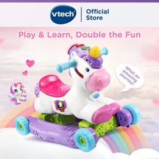 VTech ม้าชิงช้าสะบัด 2-in-1 ขี่ได้ ของเล่นเพลง แสง เรียนรู้ ยูนิคอร์น 80-192300 Unicorn horse