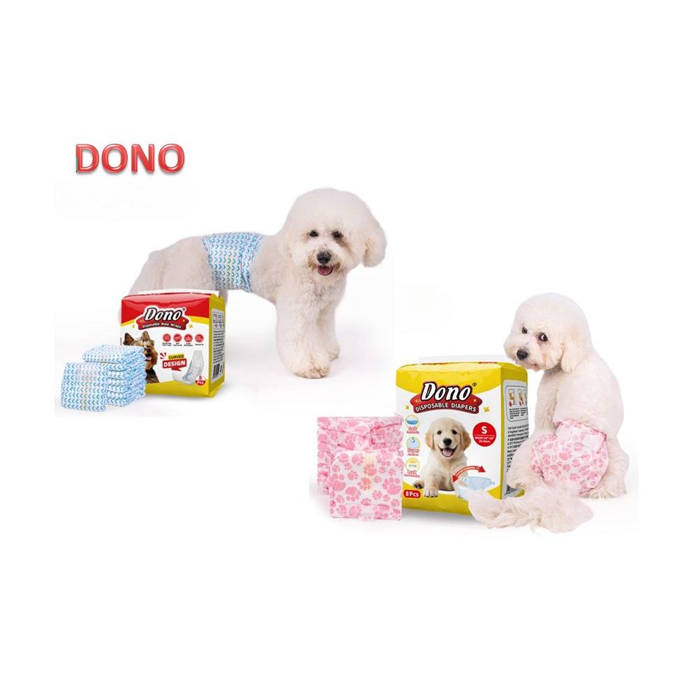 Dono 8pcs.ผ้าอ้อมสุนัขเพศผู้ เพศเมีย โอบิสุนัขเพศชาย ผ้าอ้อมสำหรับสุนัขและแมว ผ้าอ้อมน้องหม