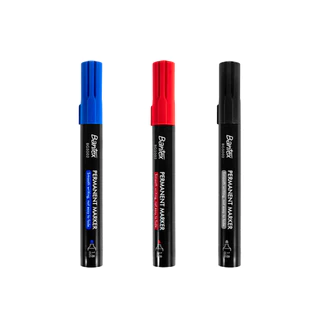 Bantex ปากกาเมจิก ปากกาเคมี กันน้ำ หัว1.8mm 3สี เขียนลื่น ติดทน ไม่เลอะมือ Permanent Marker