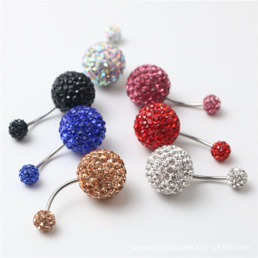 BELFIMO จิวสะดือ ก้าน1.2 เพชร 5/12 mm (สแตนเลสเกรดเครื่องมือแพทย์)