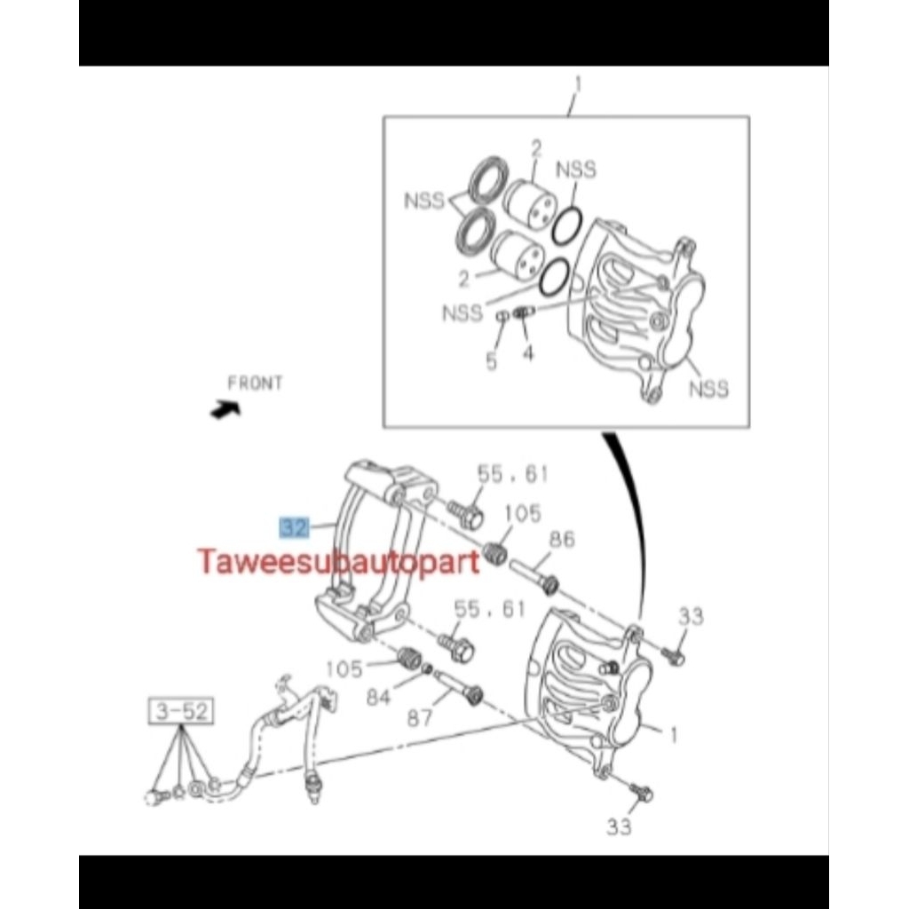 ขาคาลิปเปอร์เบรคหน้าแท้ D-MAX 2WD 2020-2025 8-98489323-0