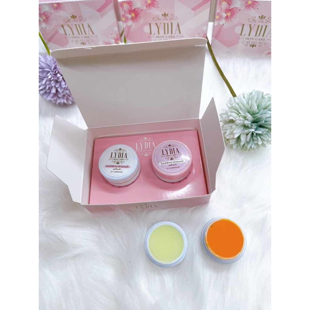 1ชุด2 ตลับครีมเกรดผลไม้ลีเดิยยยของเแท้ ไนท์ครีมแพ๊คเก็จเดิม