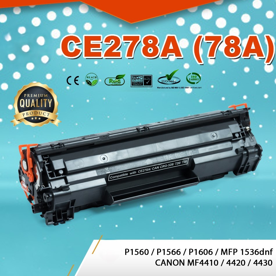 CE278A, CE278(78A),78A, หมึก ตลับหมึกพิมพ์เลเซอร์ ตลับหมึกโทนเนอร์ เทียบเท่า ใช้กับ HP LaserJet P1560/P1566/MFP 1536d