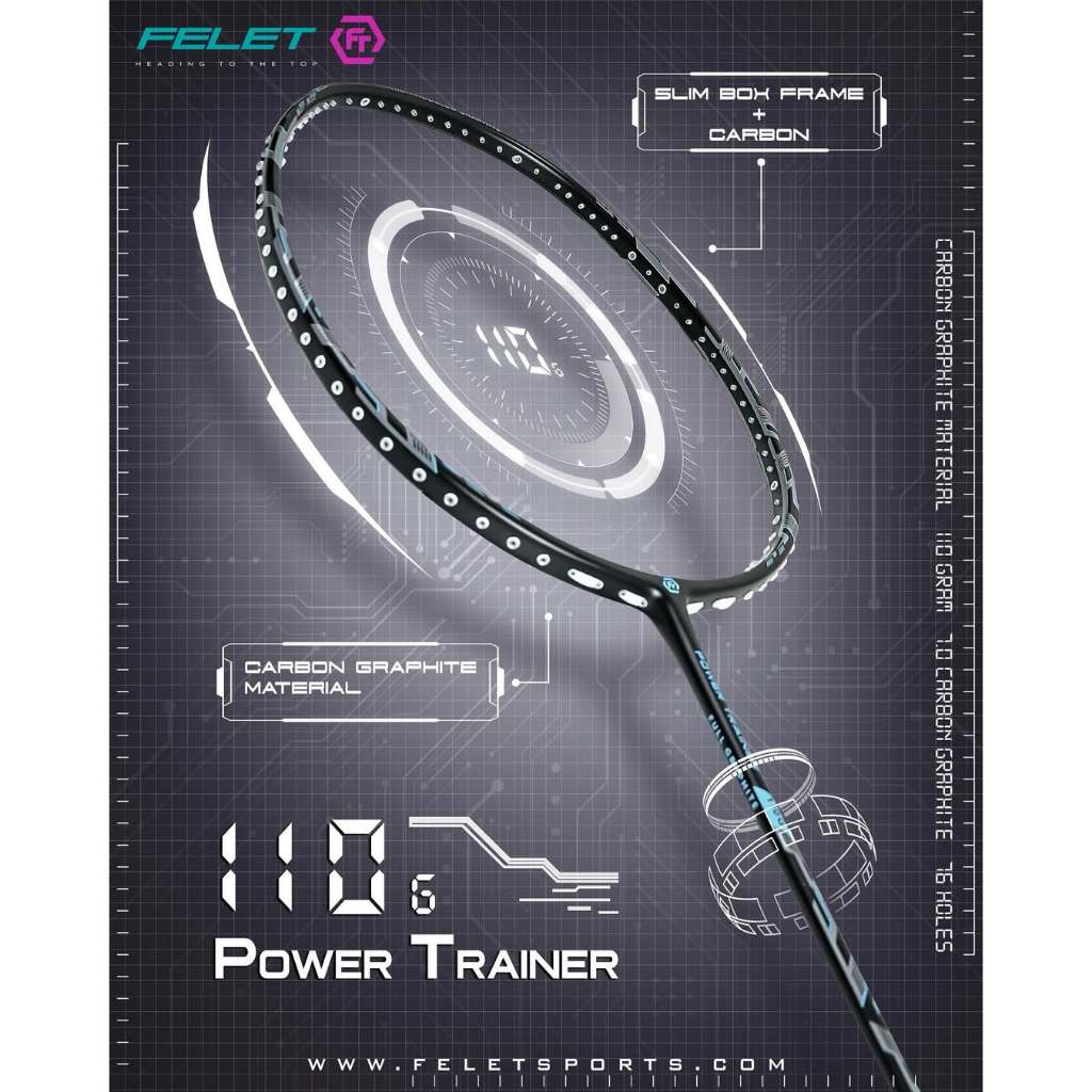 FELET POWER TRAINER 90gram / 100gram / 110gram ไม้แบดมินตัน (สินค้าลิขสิทธิ์แท้ 100%)
