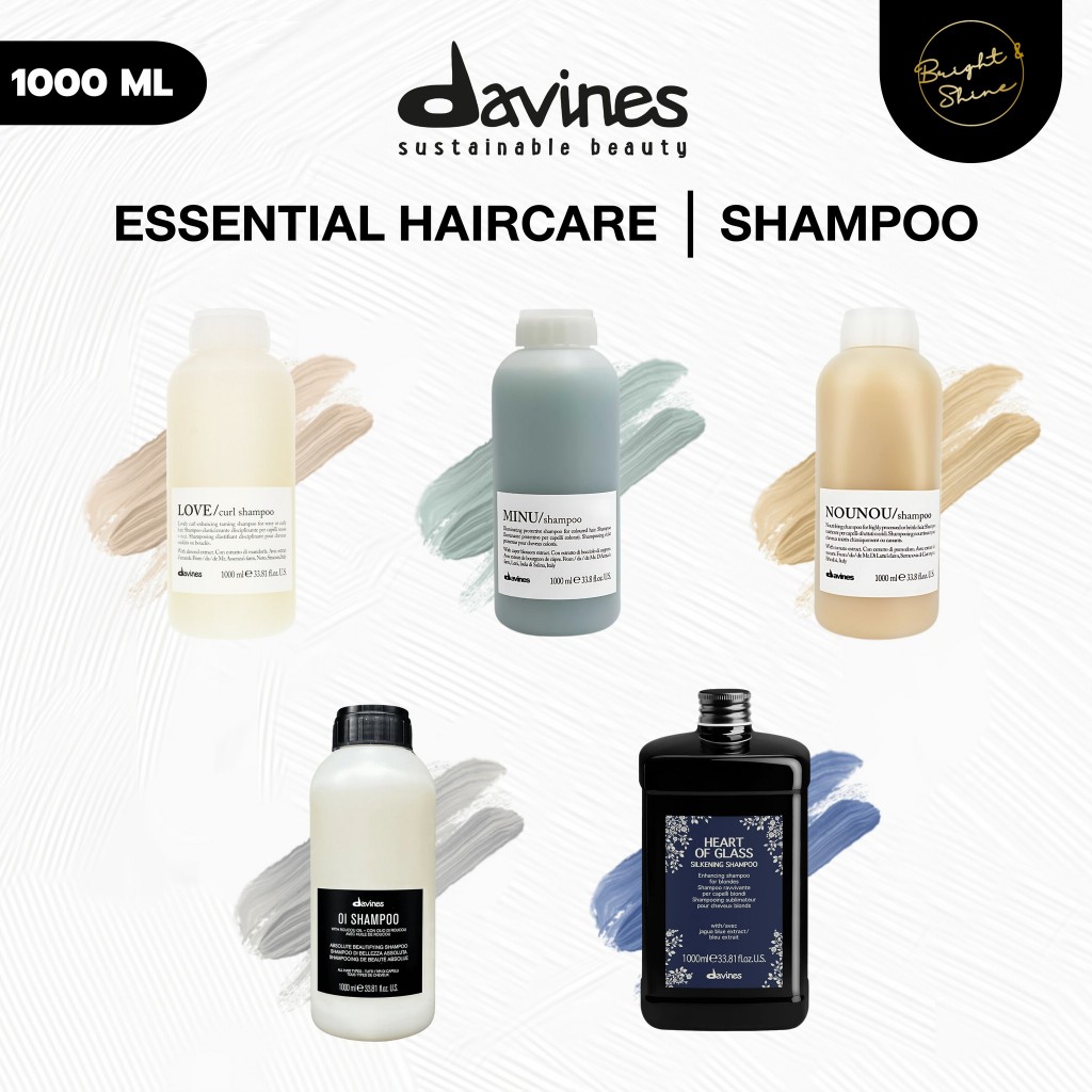 Davines Shampoo Essential Haircare 1000ml Love Curl, NouNou, OI Oil, Heart of Glass