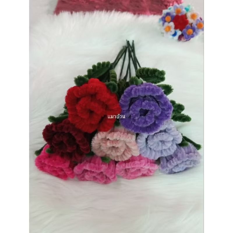 ดอกกุหลาบหน้ากว้าง6ซม.(S)พร้อมก้านใบ