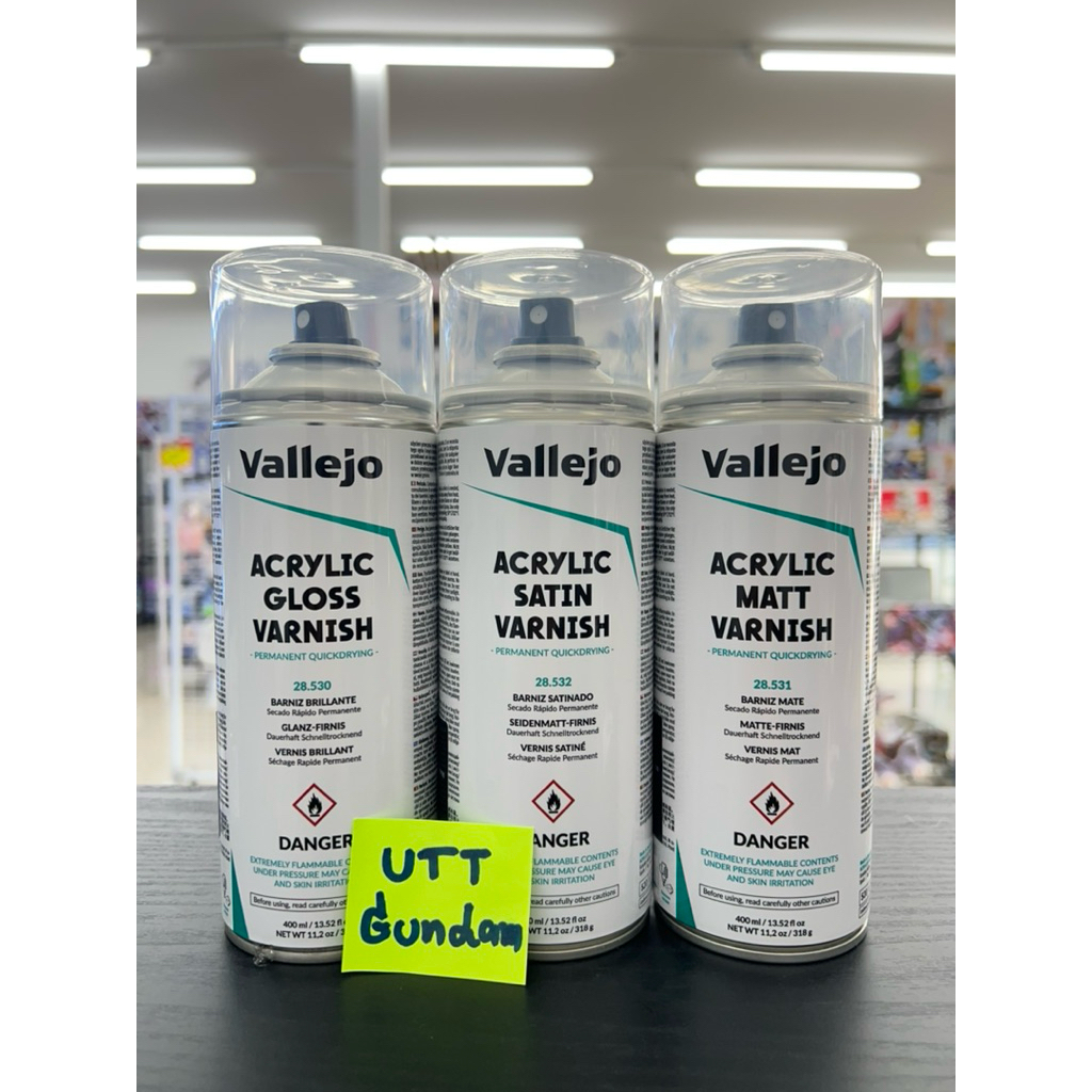 สเปรย์ เคลือบชิ้นงานคุณภาพสูง Vallejo Acrylic Spray Varnish 400ml