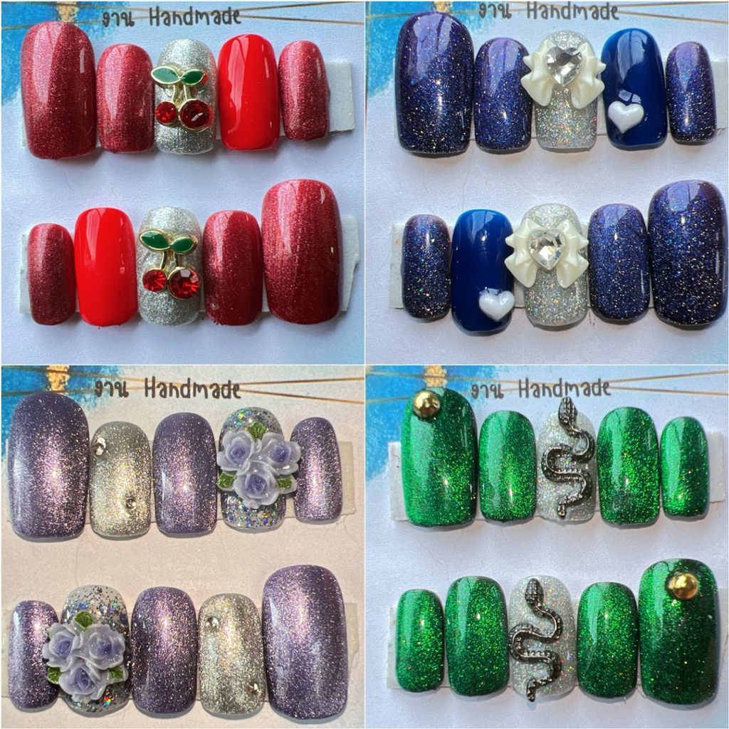 เล็บปลอมเล็บเจลแท้💯% สีเจลสีลูกแก้วสีแฟลช🆓กาวตะไบ