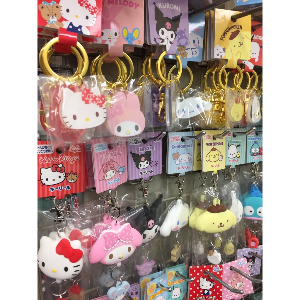 พวงกุญแจรีลซานริโอสุดน่ารัก ดีไซน์หน้าตัวละครฮิต (คิตตี้, มายเมโลดี้) ยืดหดได้ ใช้คล้องกุญแจ บัตร BTS/MRT ของแท้ Sanrio - รูปที่ 3