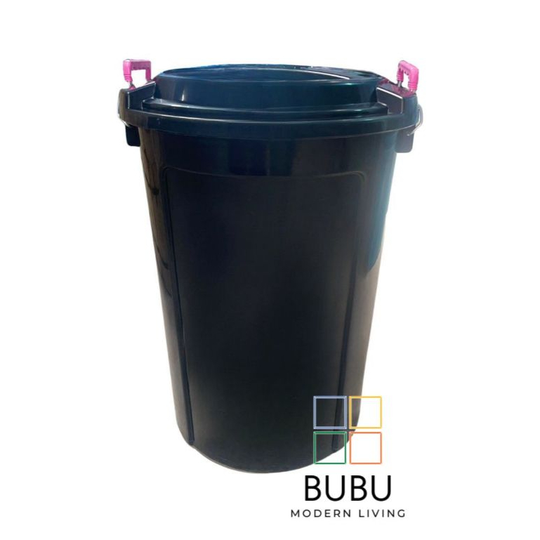 ถังน้ำพลาสติกพร้อมฝาปิด ขนาด16,20 GL (60 ลิตร / 66 ลิตร) สีดำ ตราเสือคู่โลก | ถังน้ำพลาสติก ถังน้ำมีหู หูเหล็ก