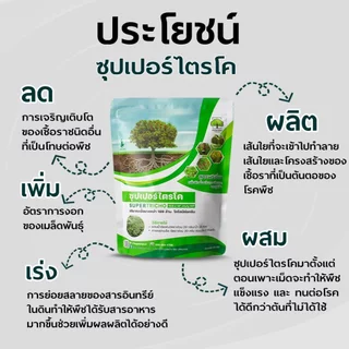 ไตรโคเดอร์มา ซุปเปอร์ไตรโค ไตรโคเดอร์มาผง (500 กรัม) ชีวภัณฑ์ ป้องกันและกำจัดเชื้อราโรคพืช รากเน่า โคนเน่า ปลอดภัย100%
