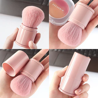 Nail.World แปรงปัดแป้งแบบพกพา แปรงปัดแก้ม เครื่องมือเสริมสวย แปรงแต่งหน้าแบบพกพา แปรงปัดแป้ง ขนนุ่ม พร้อมฝาป