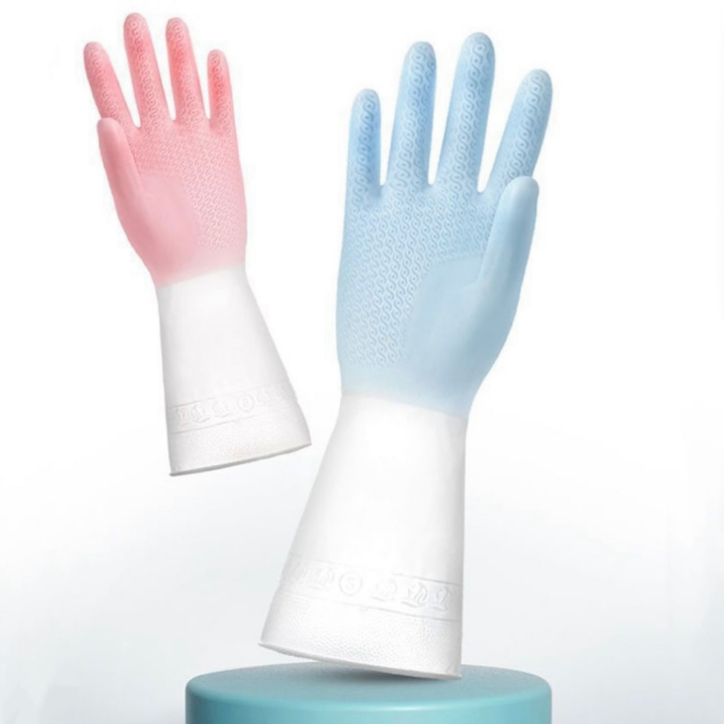 GOODHOME ยาง ถุงมือล้างจาน แม่บ้าน ถุงมือทำความสะอาด อเนกประสงค์ ล้างห้องน้ำ PVC