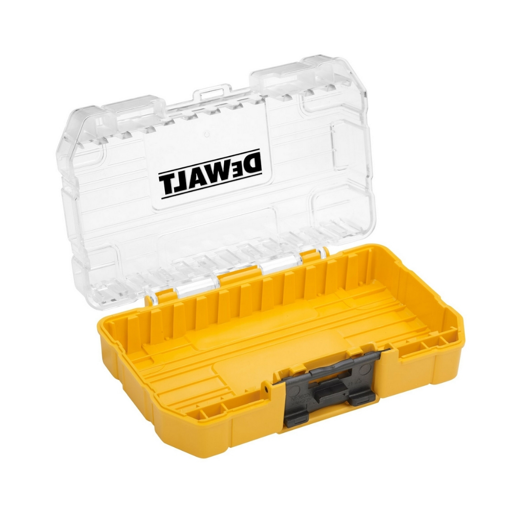 DEWALT กล่องอุปกรณ์ (Tough Case) TSTAK ขนาดเล็ก รุ่น DT70801-QZ สลักหนีบเพื่อการปิดอย่างปลอดภัย