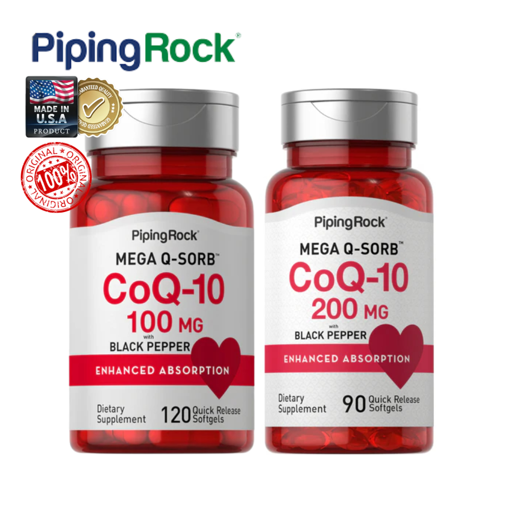 Piping Rock | CoQ10 100/200mg | บำรุงหัวใจ เสริมพลังงานเซลล์ | Quick Release | แท้พร้อมส่ง