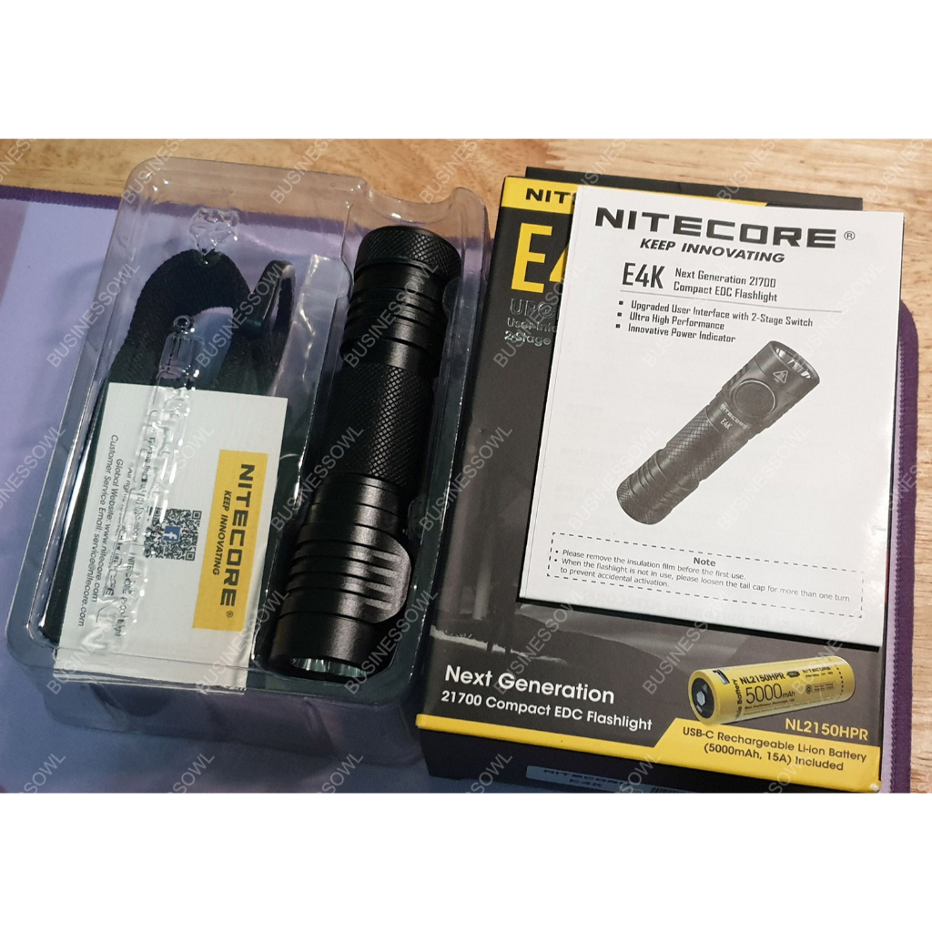 ไฟฉาย NITECORE E4K GEN2 2-Stage Switch | LR60 PLUS 3 IN 1 ของแท้เช็คโค้ดได้