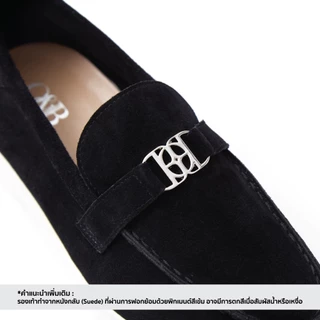 O&B รองเท้าหนังกลับ รุ่น ROMEO LOAFERS IN CHARCOAL BLACK-11218SU16674F_U5BKXX