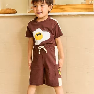 e'clat เสื้อผ้าเด็ก เสื้อเด็ก กางเกงขาสั้น เด็กชาย 1-6 ขวบ สกรีนลาย ผ้ายืด เนื้อนิ่ม 100%cotton เจอร์ซี่ 9093-9094