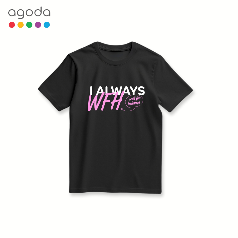 Agoda WFH Specialist T-Shirt S-XL เสื้อยืดท่องเที่ยว ผ้าฝ้าย 100% ลายตลก ใส่สบาย สายพักร้อน เสื้อยืด